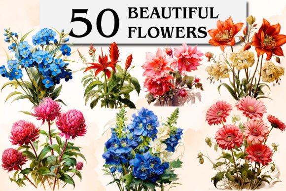 Download Beautiful Flowers Clipart &amp; Sublimation - Beautiful flowers Collection