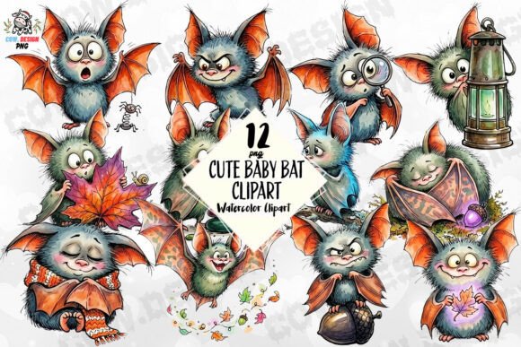 Download Cute Baby Bat Clipart PNG - Bat Collection