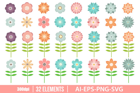 Download Beautiful Flowers Clipart Set - Beautiful flowers Collection