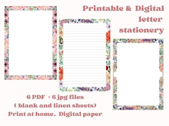 Download Floral Blank Letter Paper Stationery - Paper stationery Collection